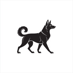 Stylized Dog Icon – Black Silhouette Pet Logo