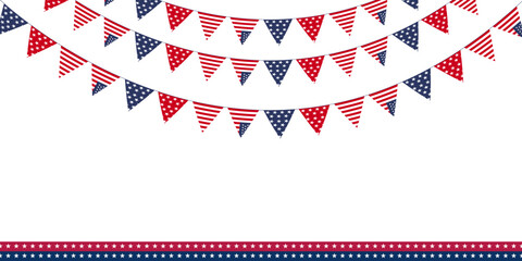 USA Bunting with 4th July, and Patriotic Background.