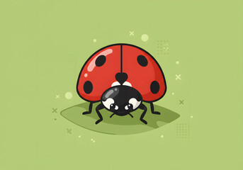 Fototapeta premium Adorable beetles cartoon with a colored background suitable for stickers, posters or digital graphics.