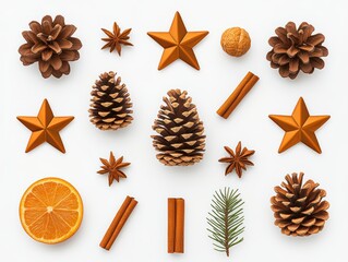 Christmas-themed flatlay