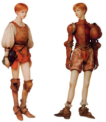 Stylized Full Body Art of a Graceful Male Knight Character PNG