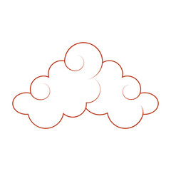 Chinese Cloud Pattern Ornament. Flat Vector Illustration.