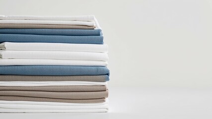 Stacked Fabric - White, Blue, Gray