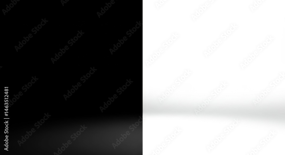 Aufkleber abstract black and white background - simple yet striking featuring a split background of black and 