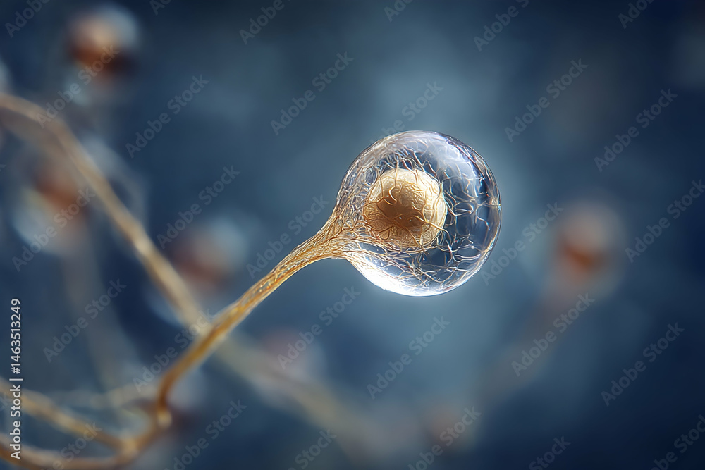 Poster close-up view of a microscopic cellular structure.