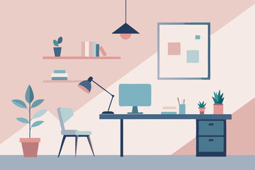 pastel themed workspace with soft colors 