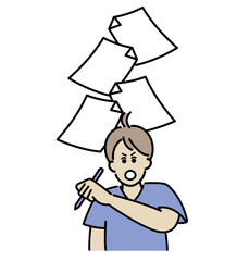 多忙な医師をイメージしたイラスト