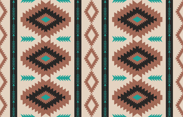 Ethnic geometric pattern fabric textile Earth tone Design for background, carpet, wallpaper, clothing, wrapping, batik
