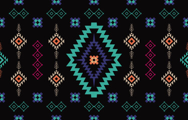 modern ethnic geometric pattern fabric showcases a timeless textile seamless pattern. Design for background, carpet, wallpaper, clothing, wrapping, batik
