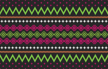 Vibrant ethnic geometric pattern fabric meets precision in this textile seamless pattern Design for background, carpet, wallpaper, clothing, wrapping, batik
