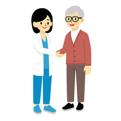 Obraz premium doctor with patient. elderly people vector
