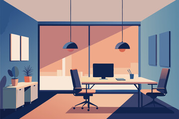 quiet room office with noise canceling panels and .svg