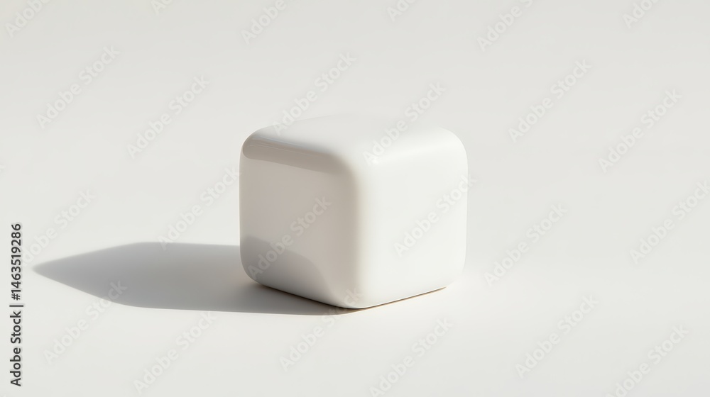 Aufkleber abstract white cube with soft shadows on a clean background