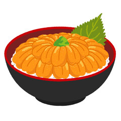 うに丼のイラスト