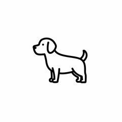Minimalist Dog Outline - Pet Icon Vector