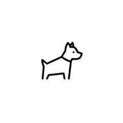 Minimalist Dog Icon: Simple Line Art Illustration