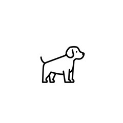 Minimalist Dog Outline: Clean and Simple Pet Icon