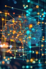 Obraz premium Artificial Intelligence Brain Circuit Board Neural Network Conceptual Close Up Abstract Tech Innovation Future Mind Machine Learning