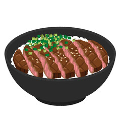 ステーキ丼のイラスト
