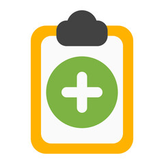Obraz premium Simple medical clipboard icon representing healthcare management and medical record keeping.