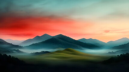 Captivating pastel colored countryside panorama