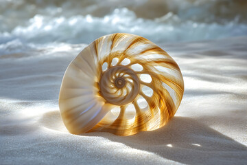 Serenity in Spirals: Nature's Art in Shell and Sand