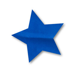 blue star crumpled sticker isolated