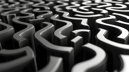Fototapeta premium Metallic maze with winding paths