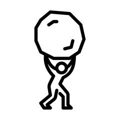 strength challenge outline icon. figure strength line art illustration.