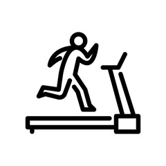 treadmill exercise outline icon. figure workout line art illustration.