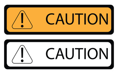 Caution Sign, Yellow, black Hazard Warning Board with Exclamation Mark