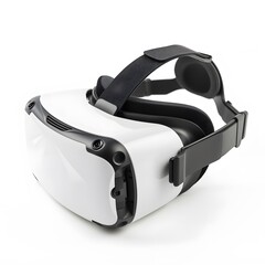 White VR Headset with Isolated Background.