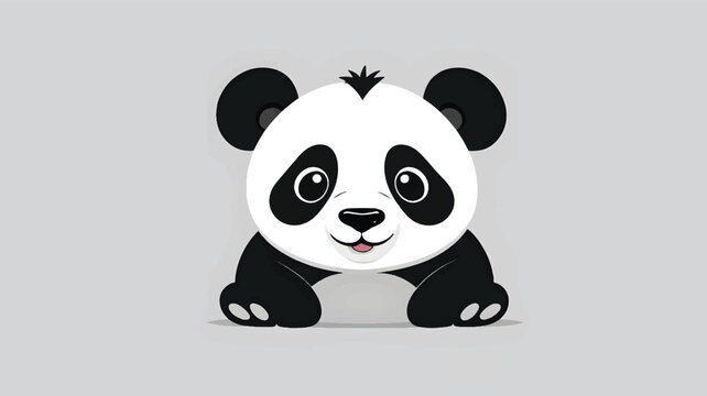 Simple Black and White Panda Logo for Branding