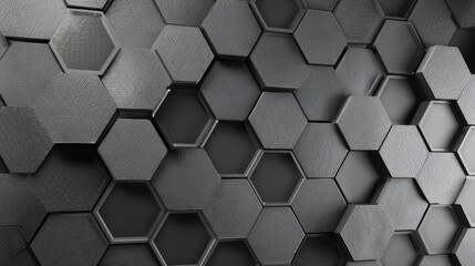 Dark gray hexagon pattern background