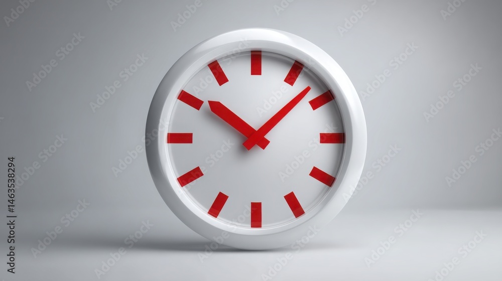 Poster clock representing precision fatigue with a symbol of decline in sharpness in the context of time ma