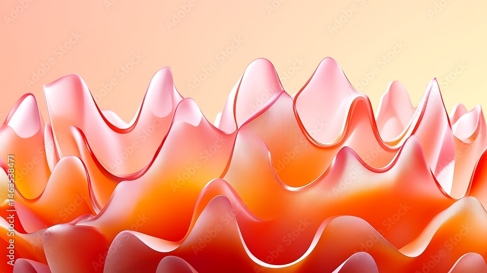 Aufkleber abstract wave formation with gradient color transition: artistic visualization