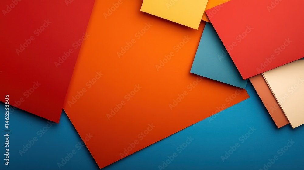 Aufkleber vibrant color block paper texture background abstract geometric design