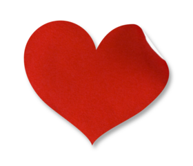 red heart glued mockup element