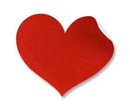 red heart glued mockup element