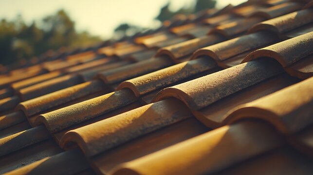 Close-up of Terracotta Roof Tiles