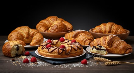 Fototapeta premium Warm Wooden Backgrounds in Rustic Bakery Photography