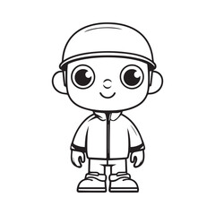 Obraz premium Cute Cartoon Boy with Cap