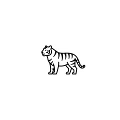 Tiger Illustration: Minimalist Line Art for Wildlife Design