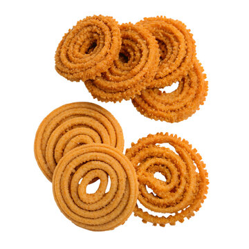 Chakli murukku isolated on transparent background.