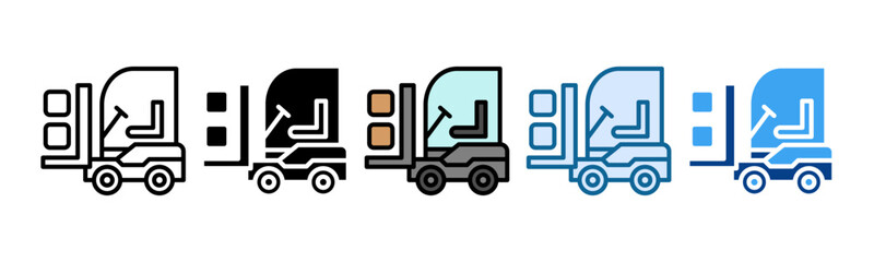 Forklift Icon Set Multiple Style Collection
