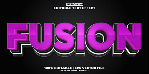 New fusion editable text effect in modern trend style