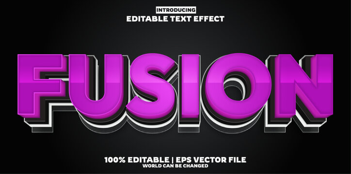 New fusion editable text effect in modern trend style