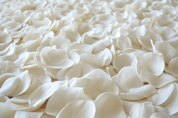 A sea of creamy beige magnolia petals forming a dense