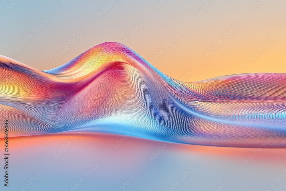 Poster Abstract Colorful Wavy Lines Background Gradient Design Concept Illustration Smooth Flowing Texture Artistic Backdrop