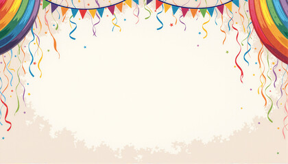 Fototapeta premium Colorful Pride Month Celebration Background with Streamers 